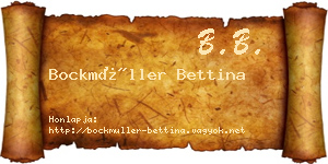 Bockmüller Bettina névjegykártya